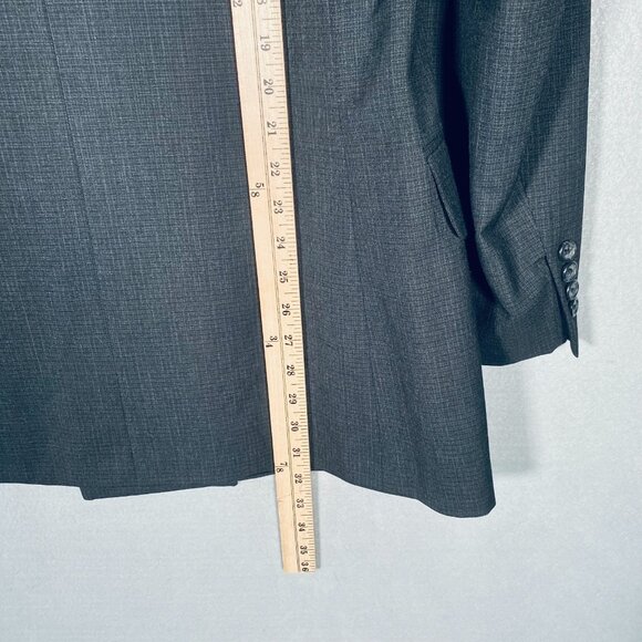 Vintage Tom James Blazer Mens 40R Gray Wool Double Breasted Jacket Union - Picture 14 of 15